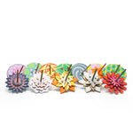 colored circular and flower tops