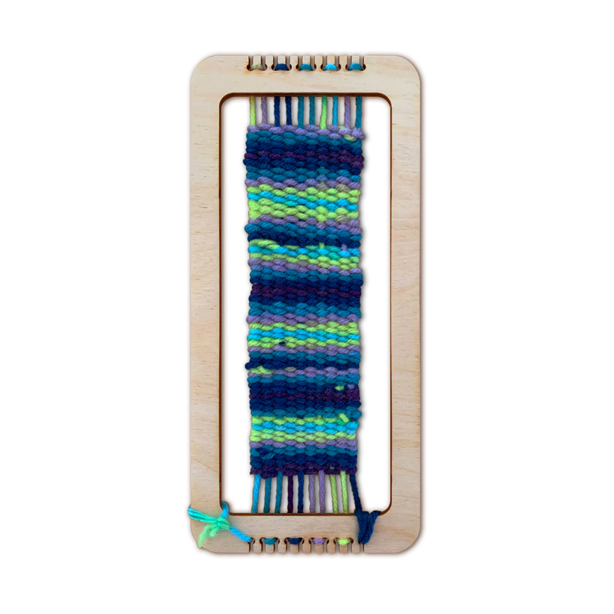 Completed bookmark on loom
