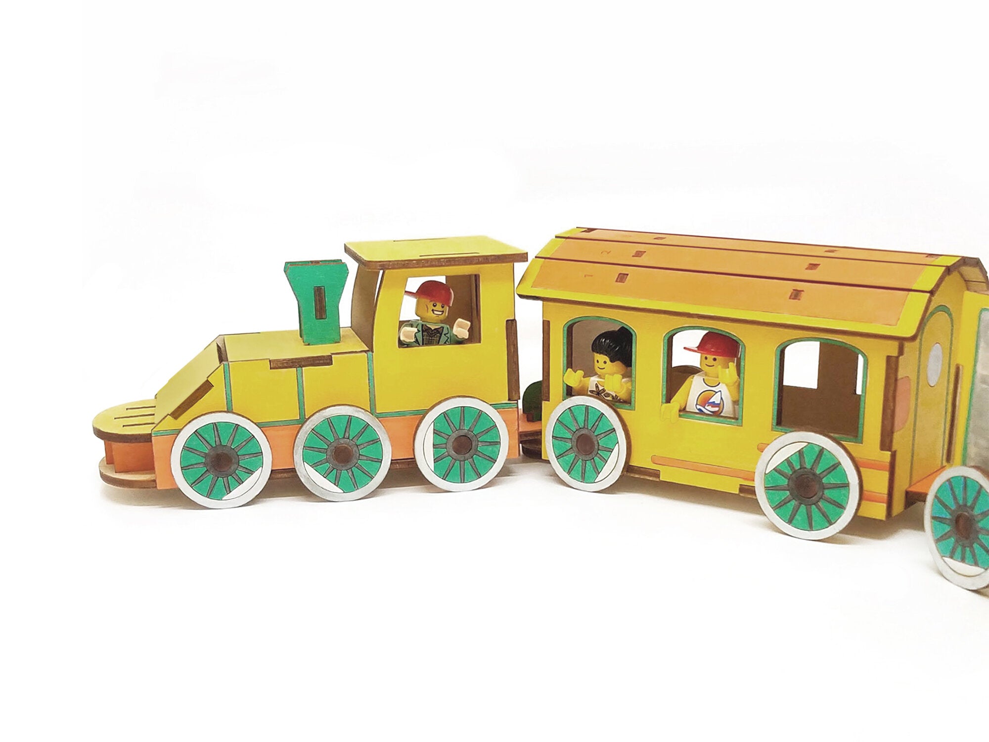 train set colored with figurines