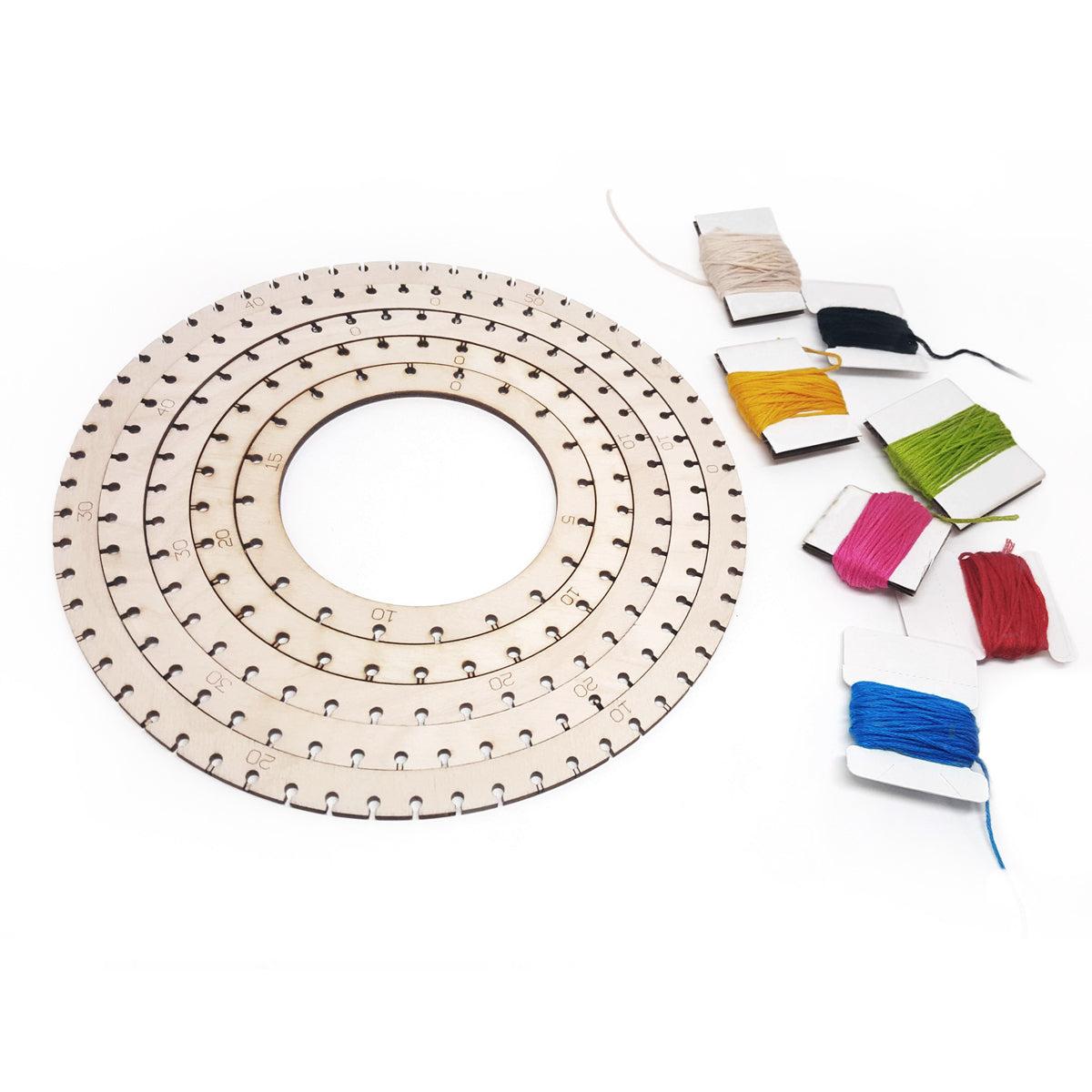 5 circular hoops for string art