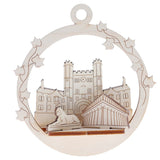 Decorative ornament with architectural design on a white background