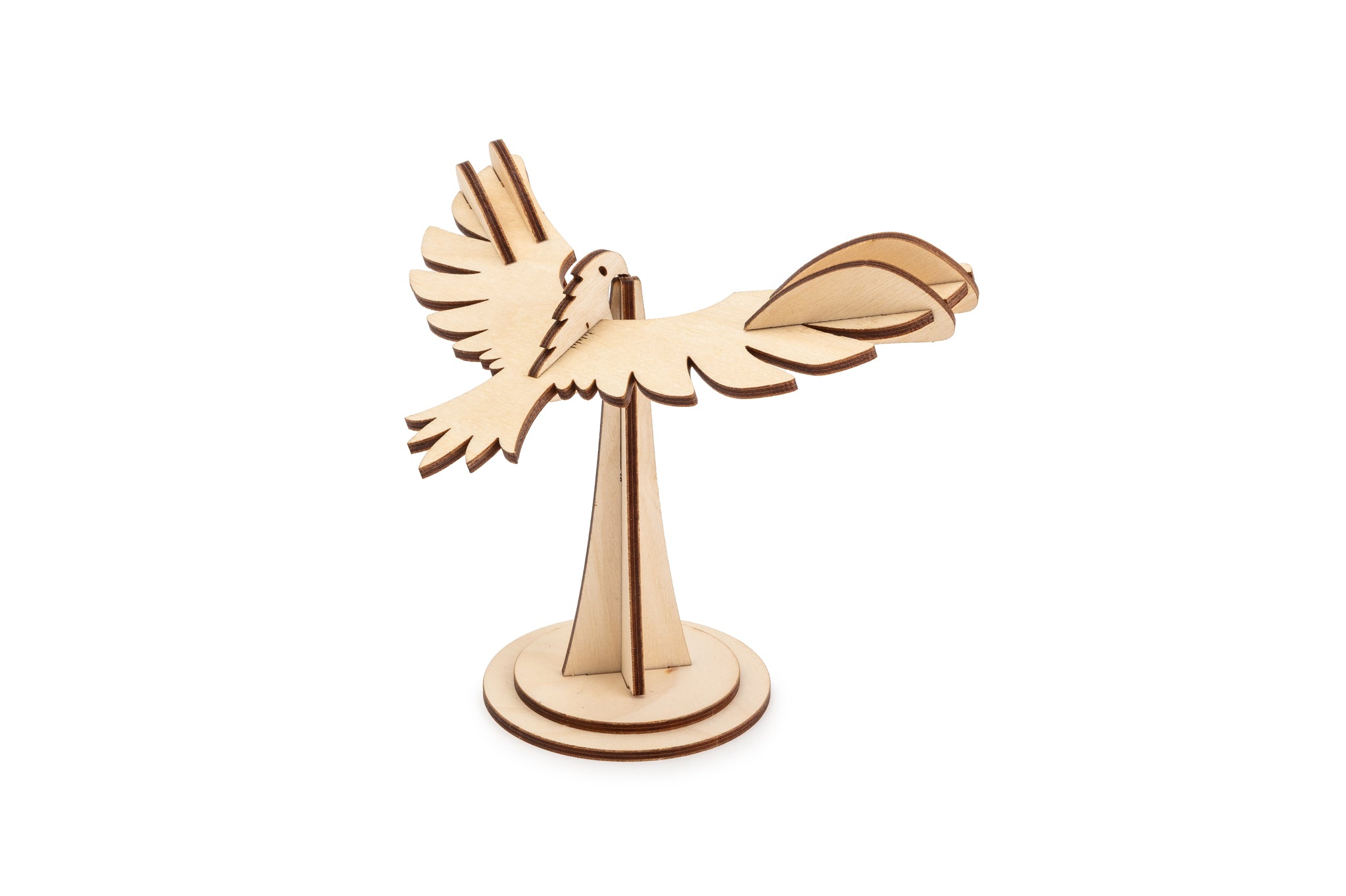 Wooden balancing eagle on a white background