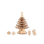 Small rotating holiday tree with decorations
