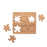 CubeMaster Expert 3D wooden puzzle board showing six laser cut components three surrounding the board