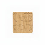 CubeMaster Rookie 3D wooden puzzle showing wooden board with all the pieces