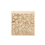 A fully solved "For the Purrfect Fit" jigsaw puzzle showcasing a beautiful collage of laser cut cats. Face details all scored